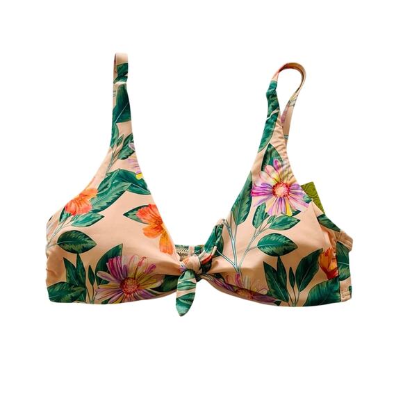 Gianni Bini Pink Multicolor Floral Print Bikini Top Small - Picture 3 of 7